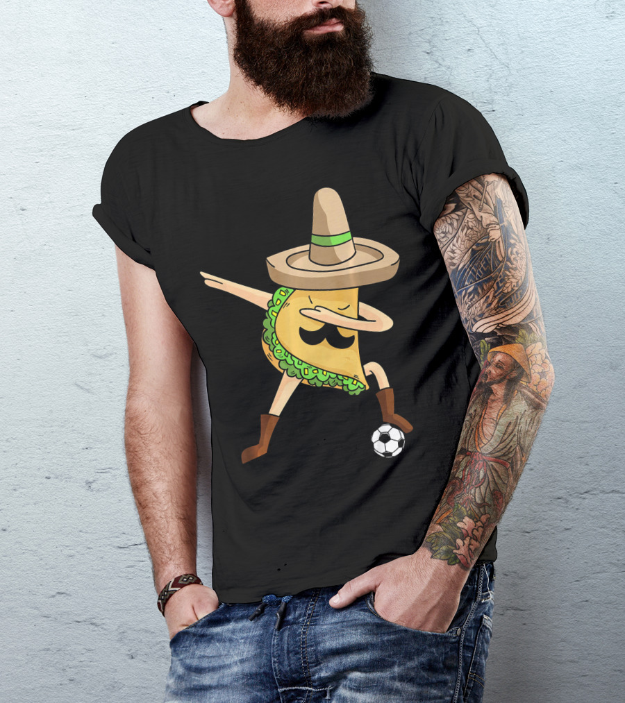 Mexico Dabbing Soccer Taco Cool Sombrero Boots T-Shirt