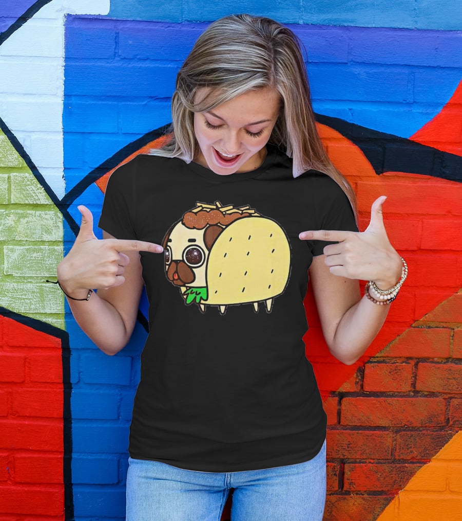 Funny Pug Taco Fusion With Toppings T-Shirt