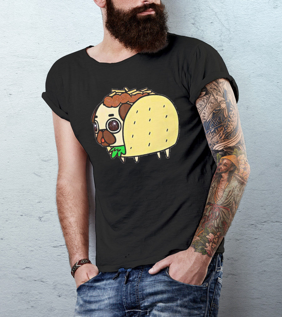 Funny Pug Taco Fusion With Toppings T-Shirt