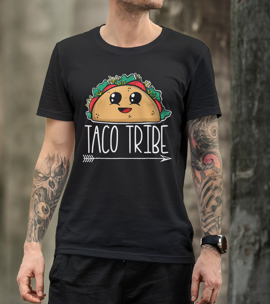 Taco Tribe Cute Taco Face With Arrow T-Shirt