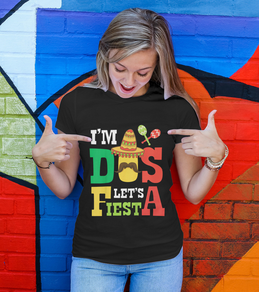 I'm Dos Let's Fiesta 2nd Birthday Taco Hat Maracas T-Shirt