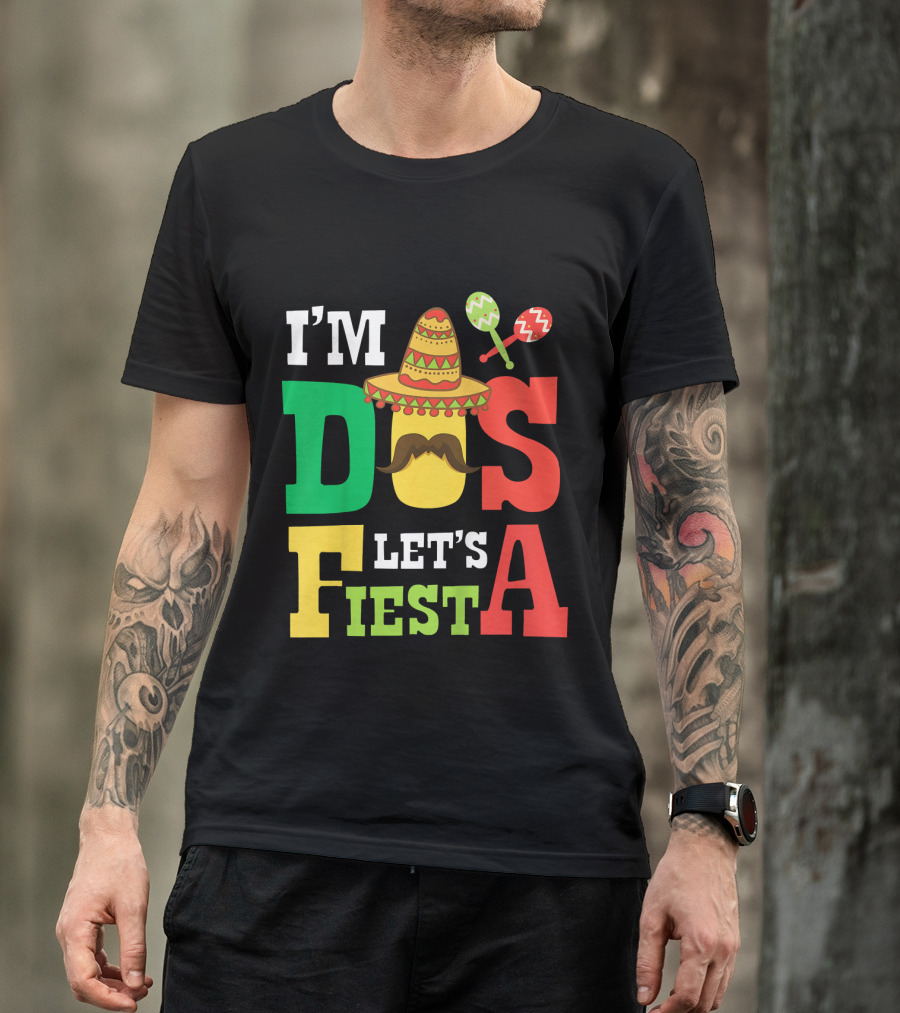 I'm Dos Let's Fiesta 2nd Birthday Taco Hat Maracas T-Shirt