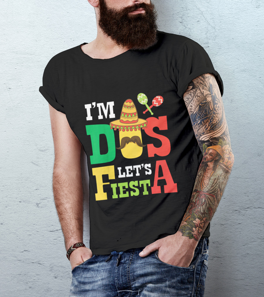 I'm Dos Let's Fiesta 2nd Birthday Taco Hat Maracas T-Shirt