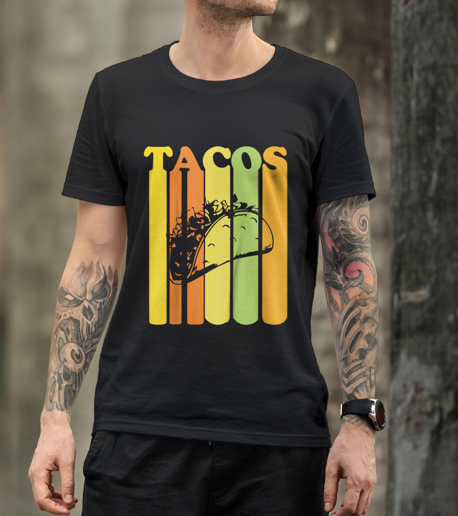 Tacos Retro Vintage Stripes Kids Novelty T-Shirt