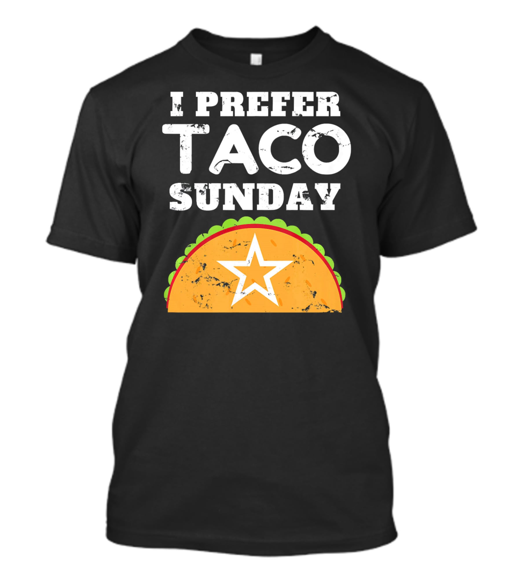 I Prefer Taco Sunday Vintage Star Tex-Mex Aesthetic T-Shirt