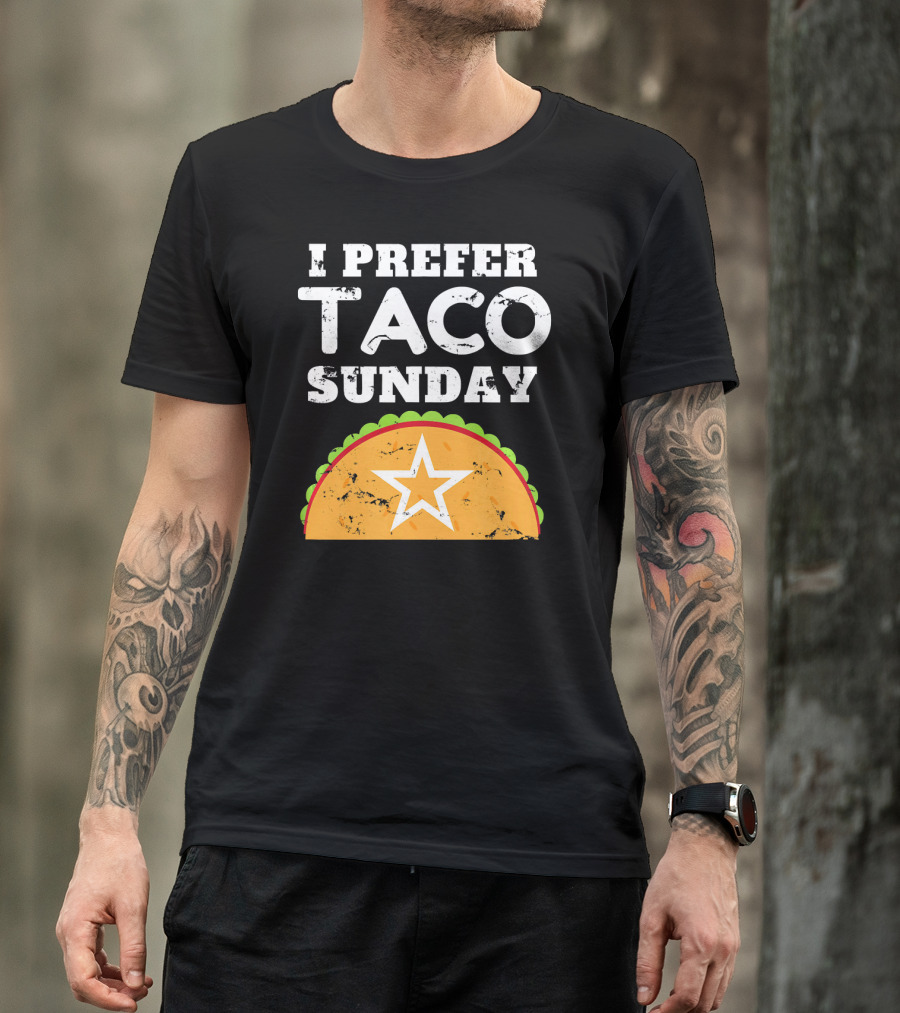 I Prefer Taco Sunday Vintage Star Tex-Mex Aesthetic T-Shirt
