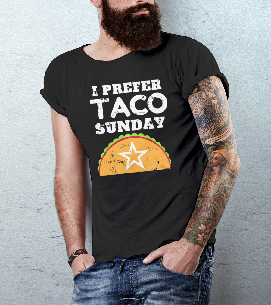 I Prefer Taco Sunday Vintage Star Tex-Mex Aesthetic T-Shirt