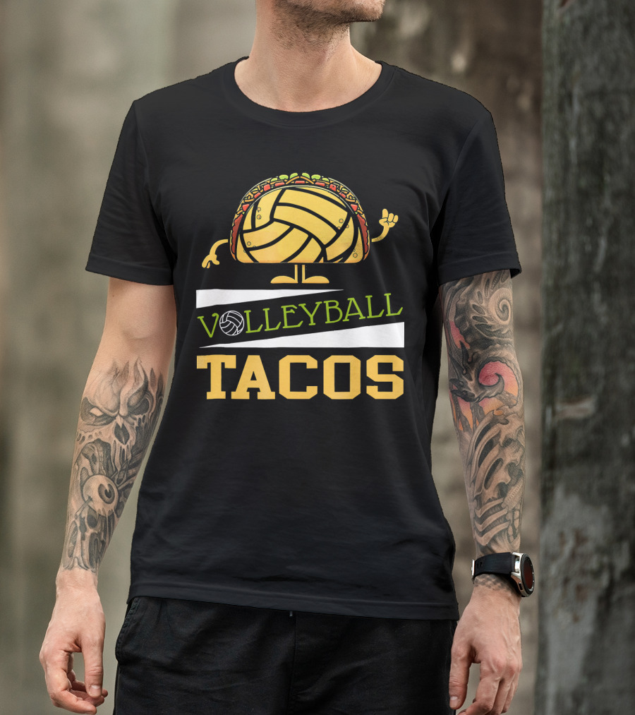 Volleyball Tacos Fun Men Women Kids Volleyball Player T-Shirt