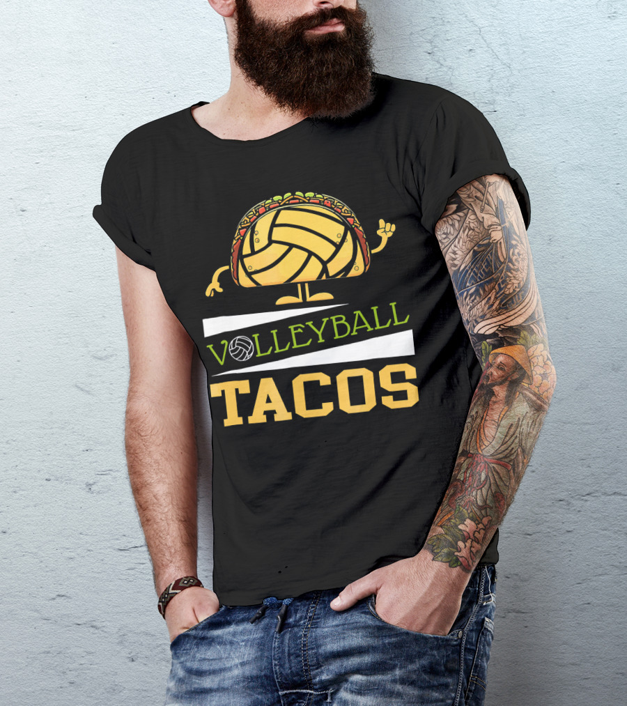 Volleyball Tacos Fun Men Women Kids Volleyball Player T-Shirt