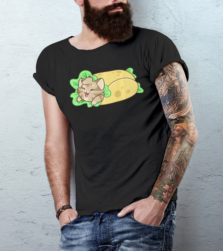 Soft Taco Shell Cat Cozy Wrap T-Shirt