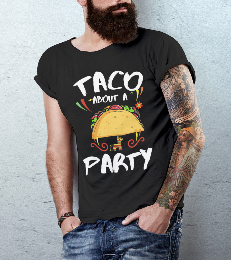 Taco About A Party Colorful Taco Fiesta With Pinata T-Shirt