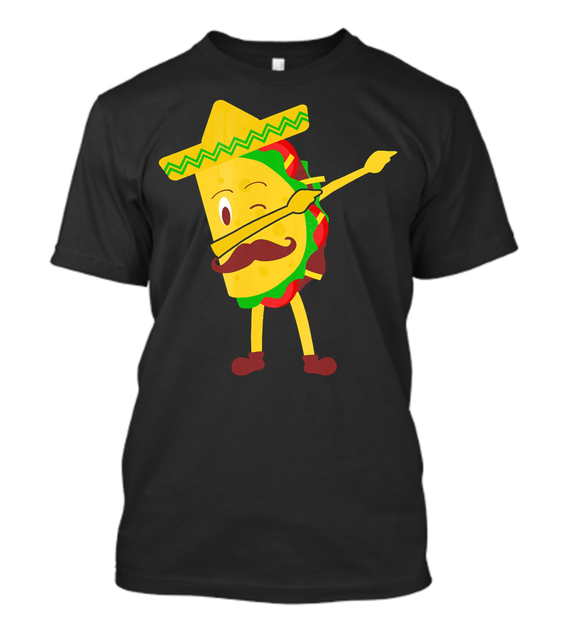 Taco Taco Lover Dabbing Sombrero Mustache T-Shirt