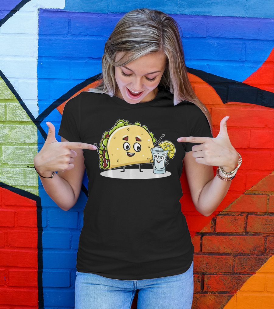 Kawaii Style Taco And Tequila Best Friends With Lemon Slice T-Shirt