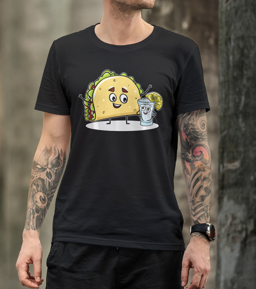 Kawaii Style Taco And Tequila Best Friends With Lemon Slice T-Shirt