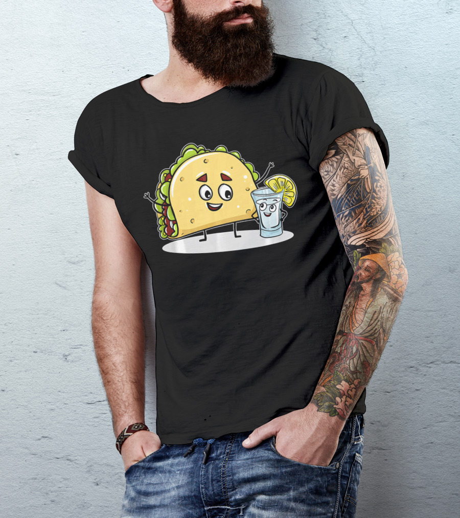 Kawaii Style Taco And Tequila Best Friends With Lemon Slice T-Shirt