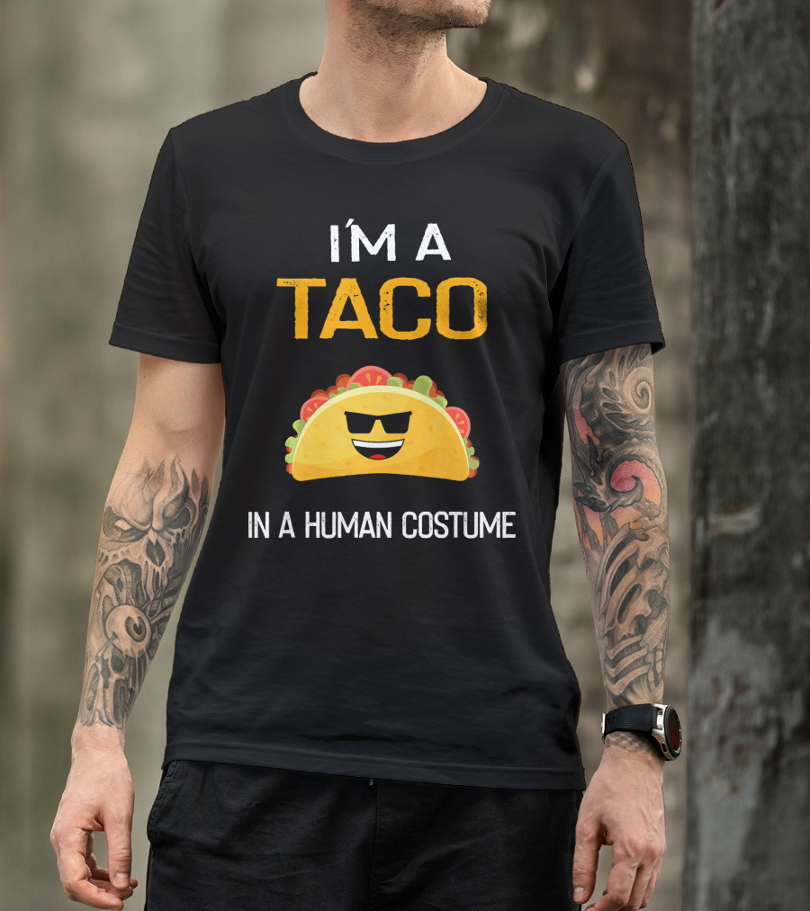 I'm A Taco In A Human Costume With Sunglasses And Smile Emoji T-Shirt