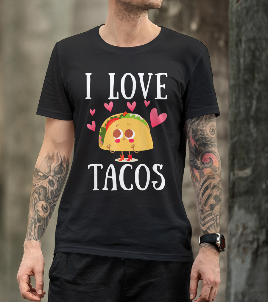 I Love Tacos Cute Heart Taco Kawaii T-Shirt