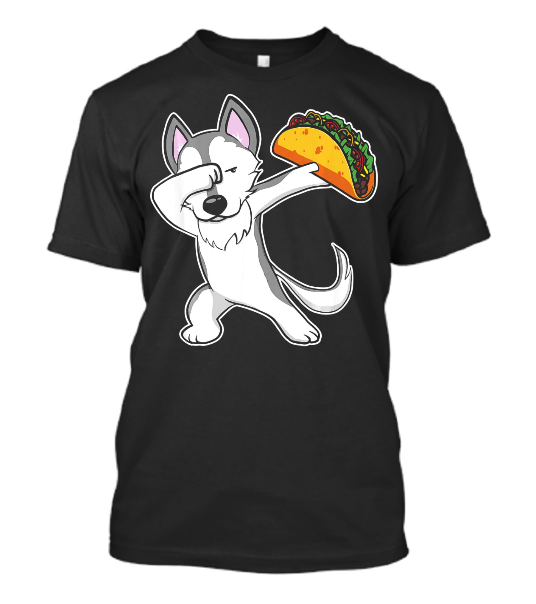 Husky Dabbing With Taco Funny Dance Lover T-Shirt
