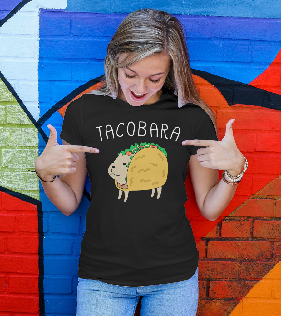 Tacobara Taco Capybara With Taco Shell Lettuce And Cheese T-Shirt