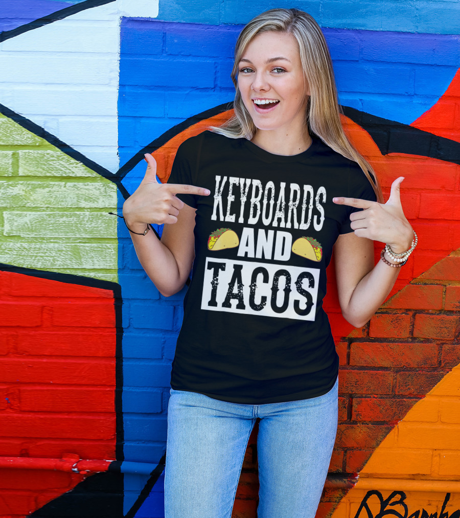 Keyboards And Tacos Funny Music Taco Band T-Shirt