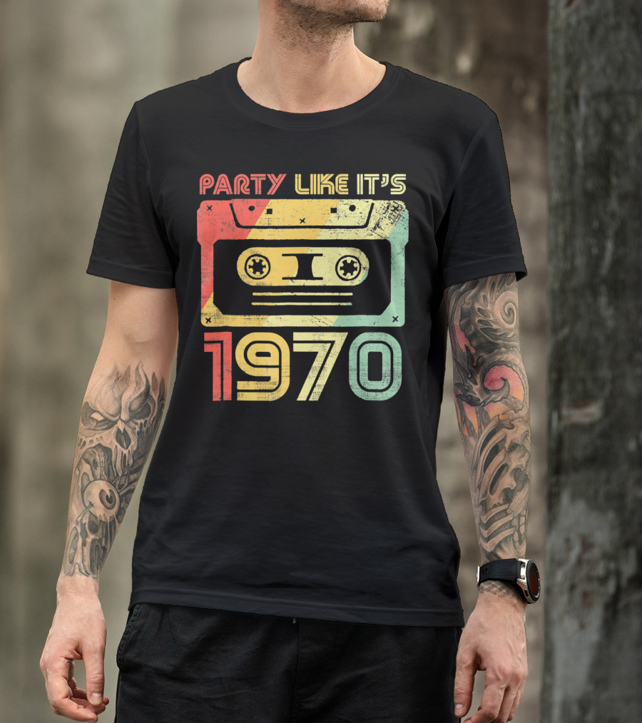 Party Like It's 1970 Retro 70s Cassette Tape T-Shirt