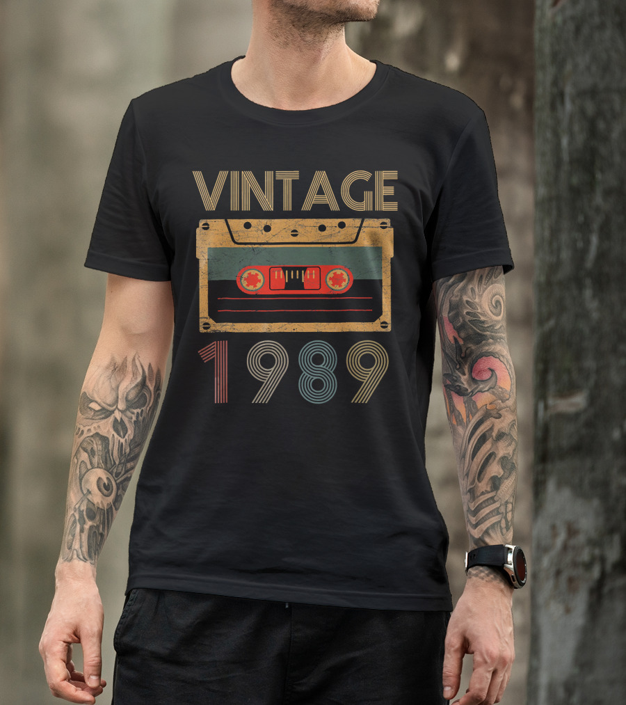 Vintage 1989 Mixtape Retro Cassette T-Shirt