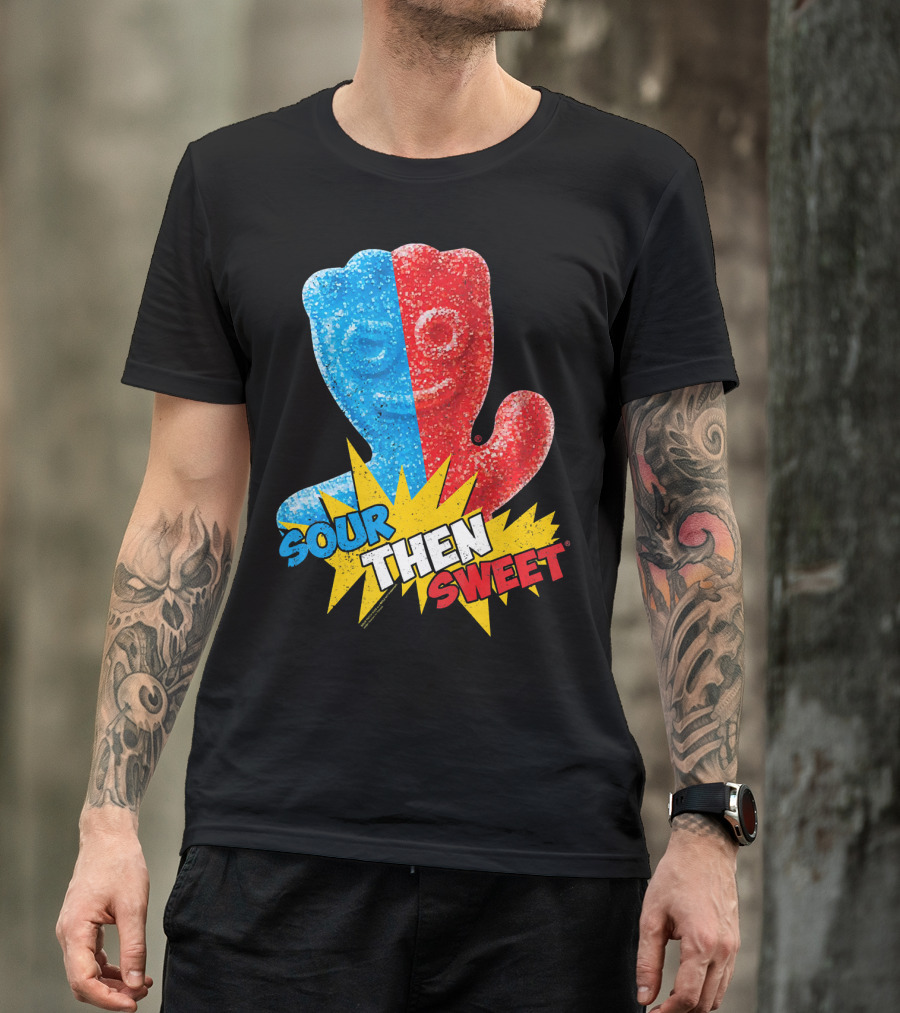 Sour Patch Kids Sour Then Sweet Candy Blue Red Explosion T-Shirt