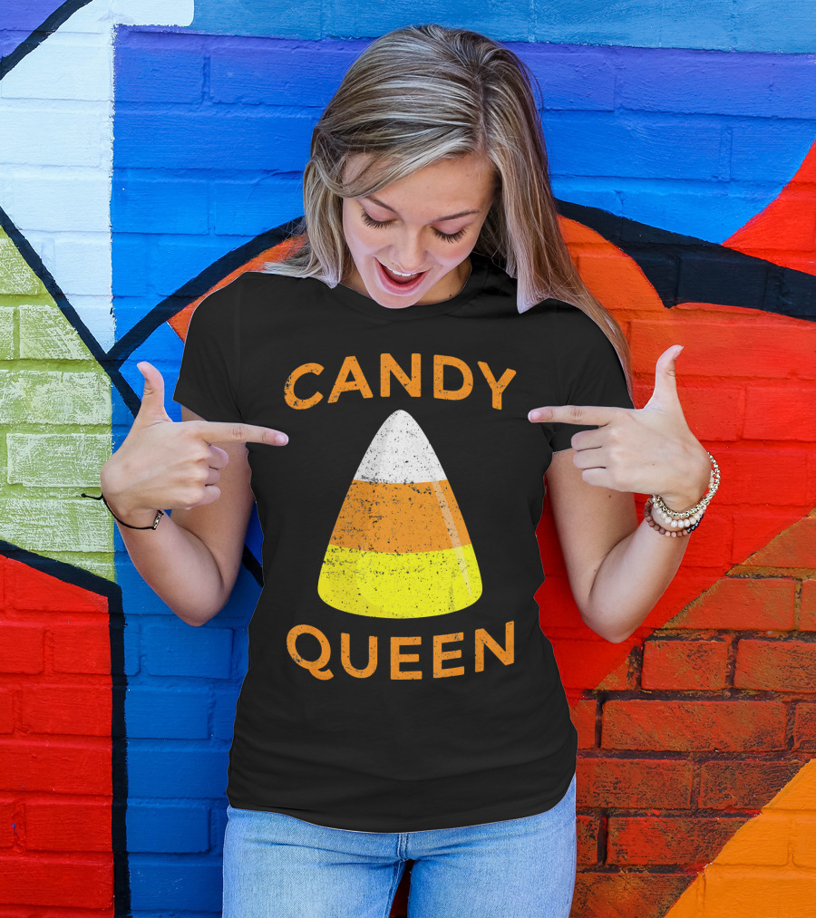 Candy Corn Queen Halloween Costume Iconic Treat T-Shirt