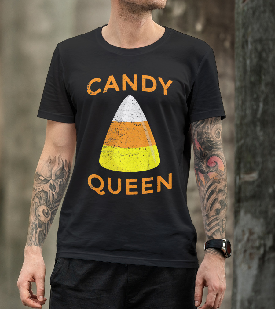 Candy Corn Queen Halloween Costume Iconic Treat T-Shirt