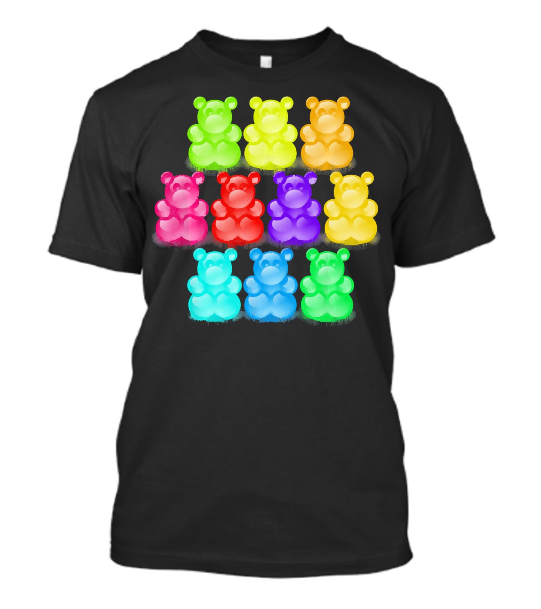 Chewy Bear Shaped Gummy Candy Delight In Vibrant Colors T-Shirt