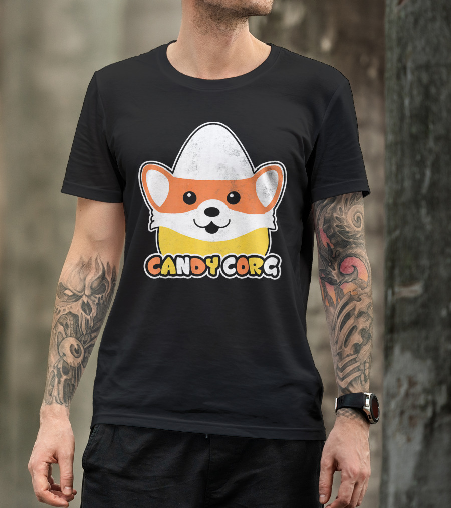Candy Corn Corgi Halloween Dog Candy Corgi T-Shirt