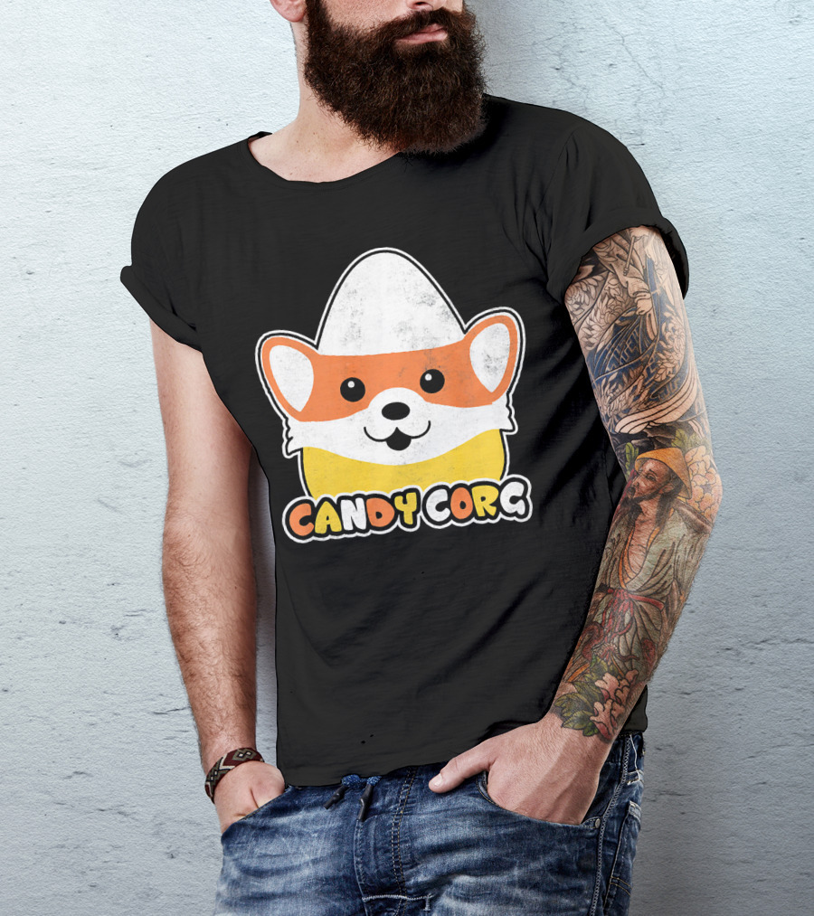 Candy Corn Corgi Halloween Dog Candy Corgi T-Shirt
