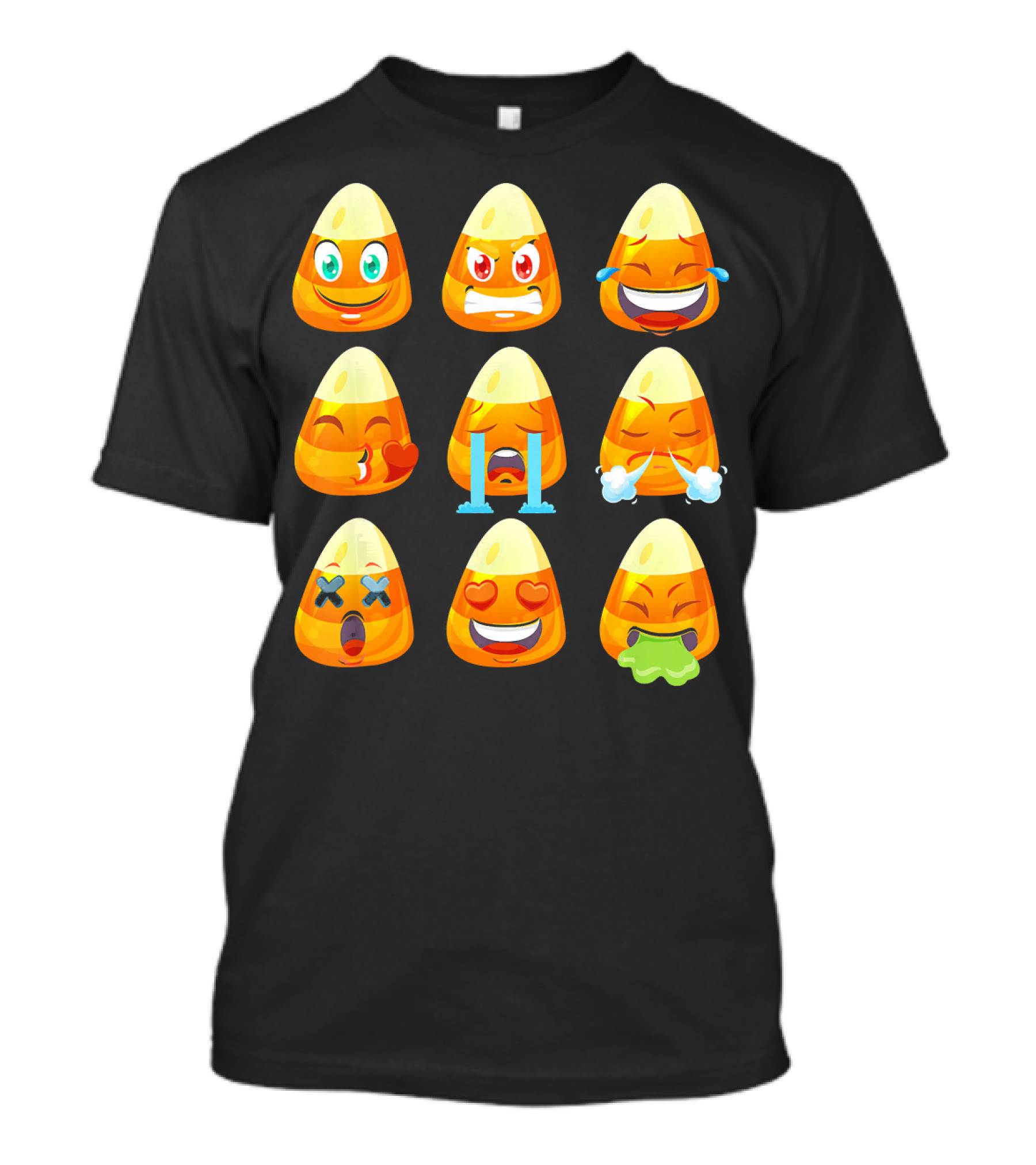 Candy Corn Emoticons Love Faces Expressions T-Shirt