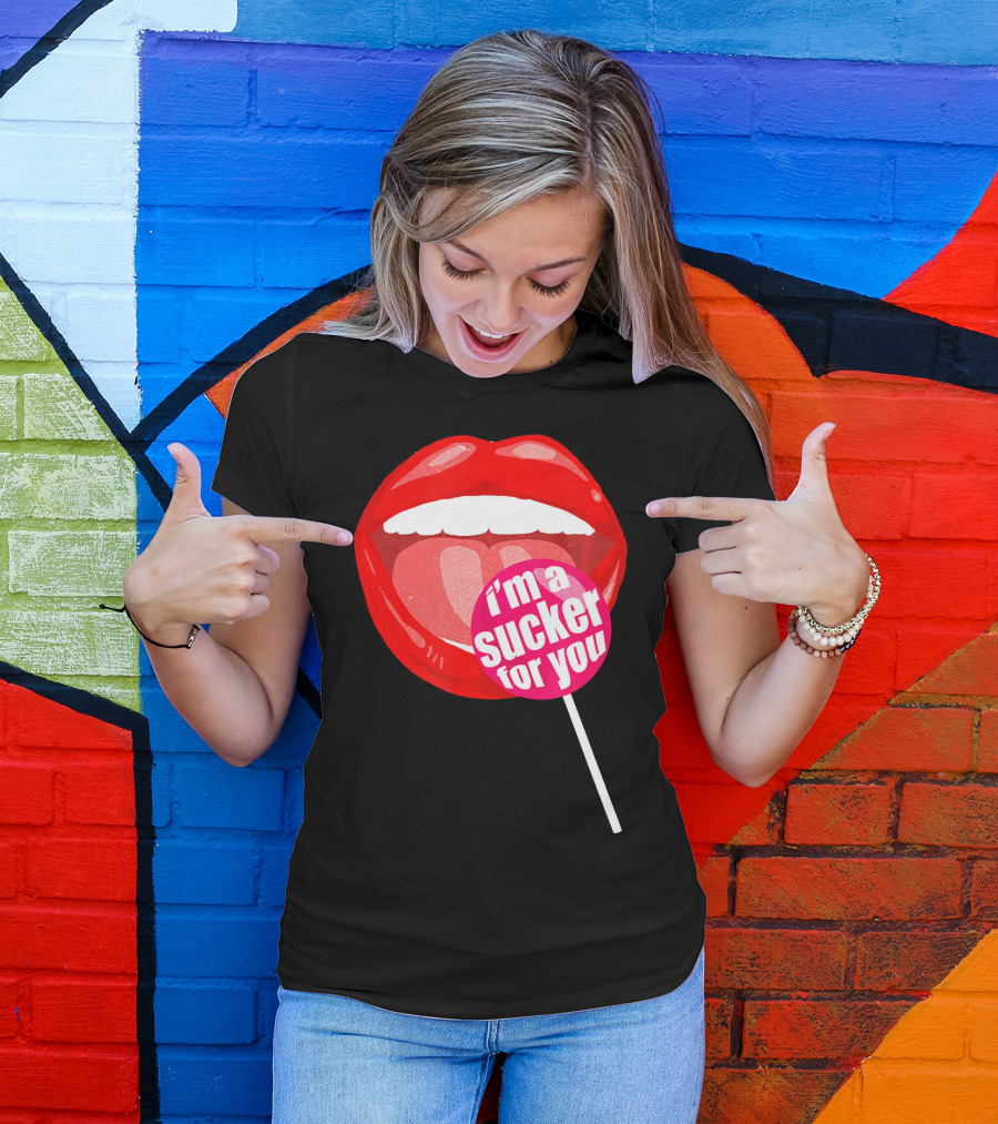 I'm A Sucker For You Candy Pop Lips T-Shirt