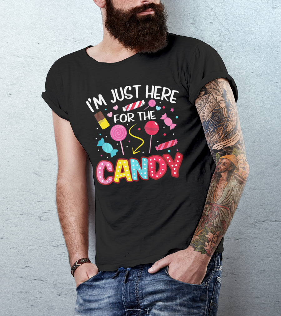 I'm Just Here For The Candy Lollipop Chocolate Halloween T-Shirt