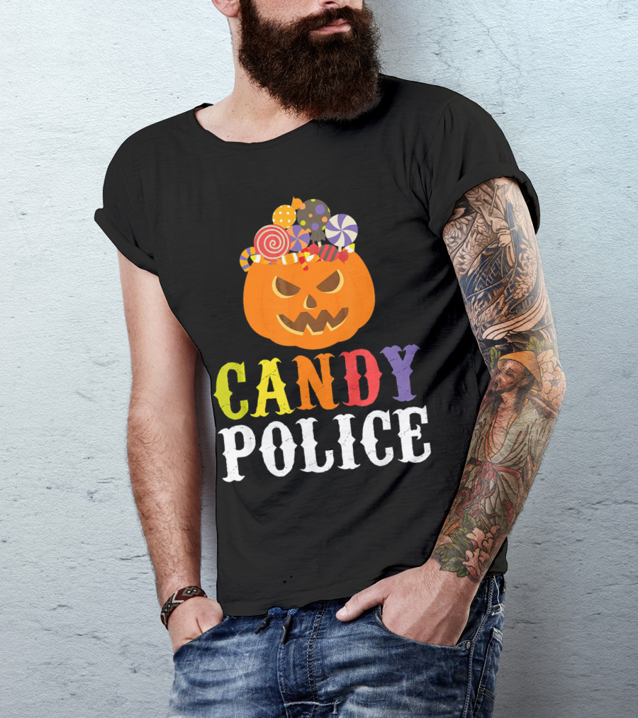 Candy Police Jack O Lantern Halloween Sweets T-Shirt