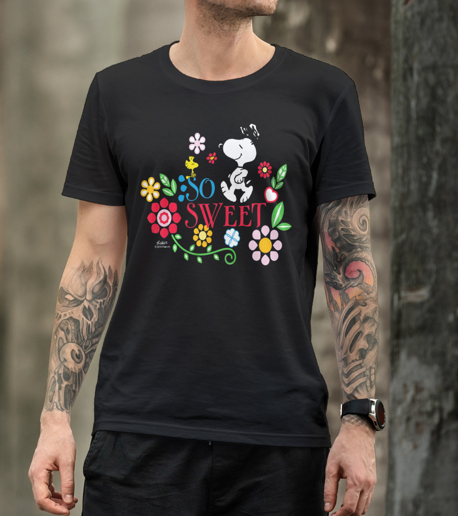 Snoopy Woodstock So Sweet Floral Bliss Peanuts T-Shirt