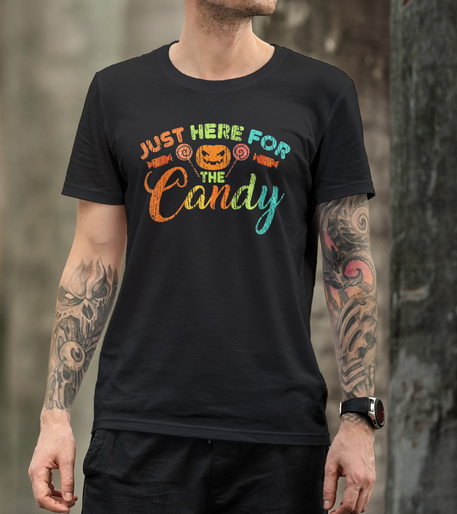 Just Here For The Candy Halloween Jack-O'-Lantern Lollipops T-Shirt