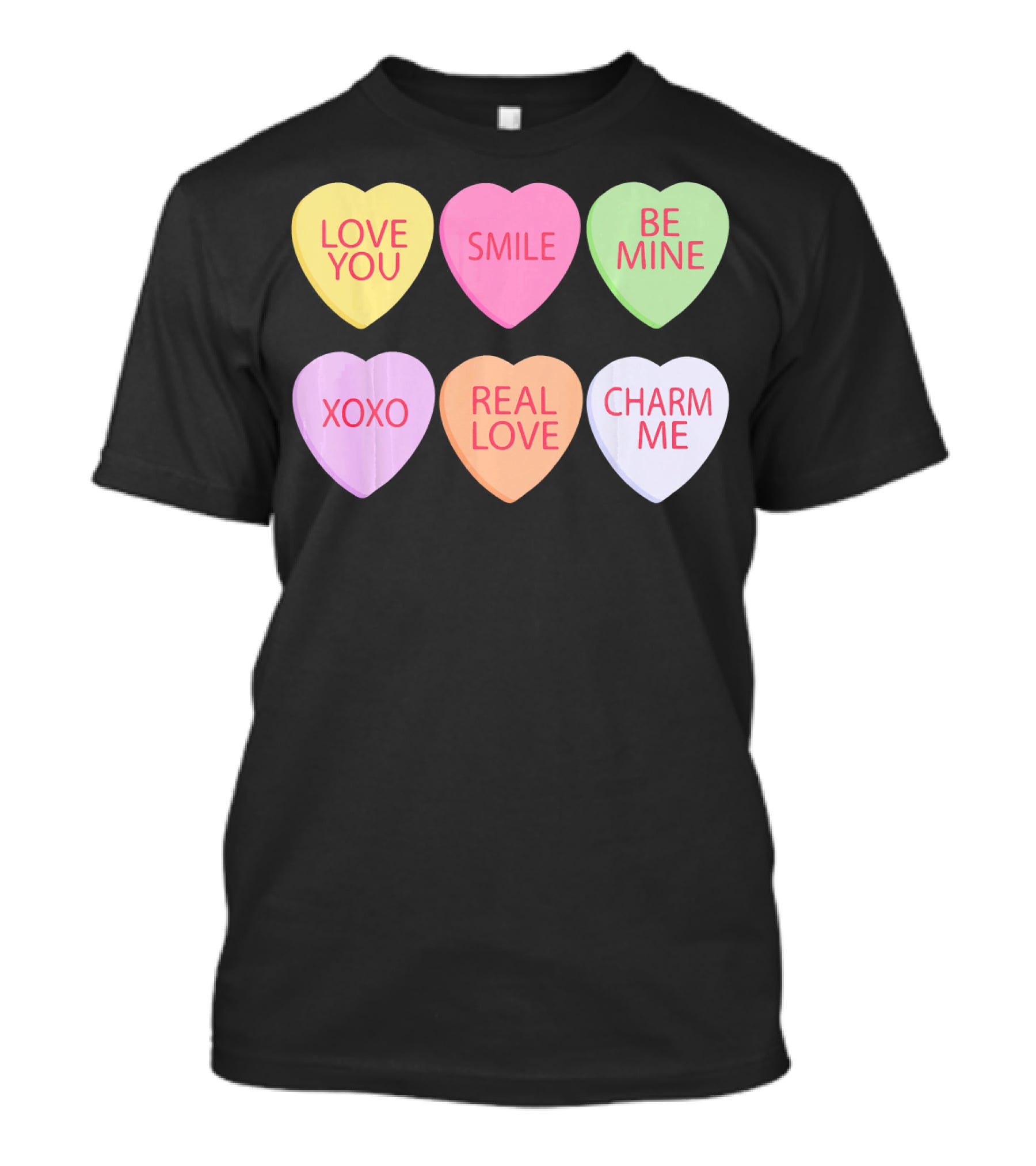 Valentines Sweetheart Cute Heart Love You Smile Be Mine XOXO Real Love Charm Me T-Shirt