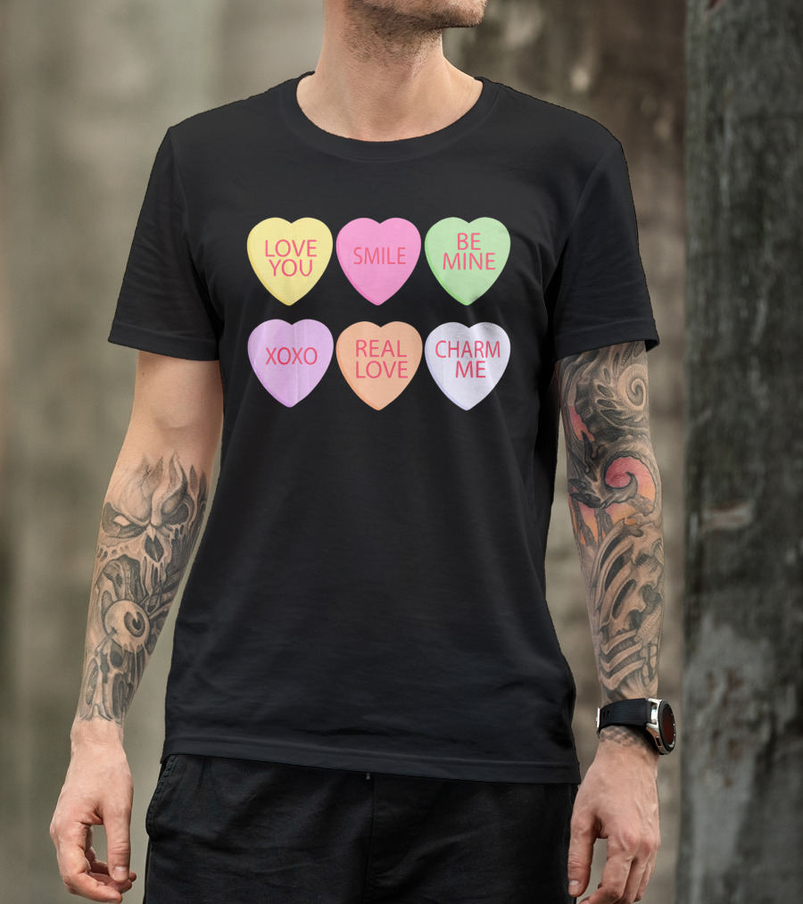 Valentines Sweetheart Cute Heart Love You Smile Be Mine XOXO Real Love Charm Me T-Shirt