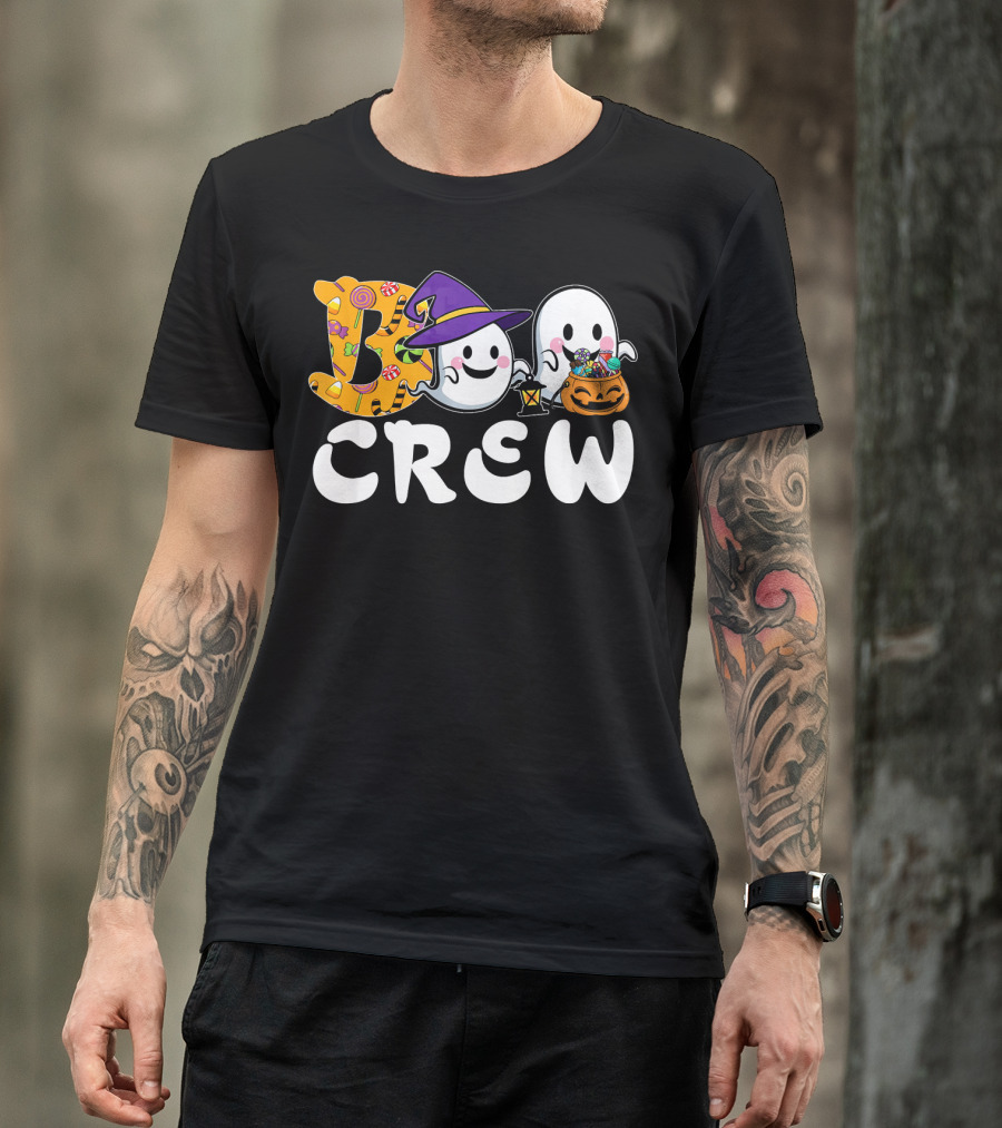 Boo Crew Halloween Witch Ghosts Candy Basket T-Shirt