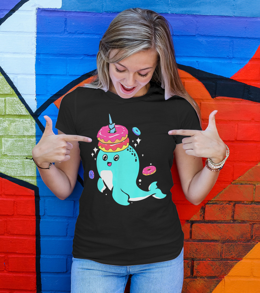 Narwhal Donut Candy Sprinkle Bakery Whale T-Shirt