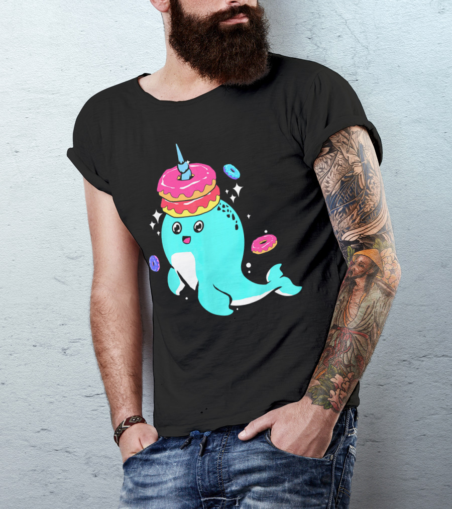 Narwhal Donut Candy Sprinkle Bakery Whale T-Shirt