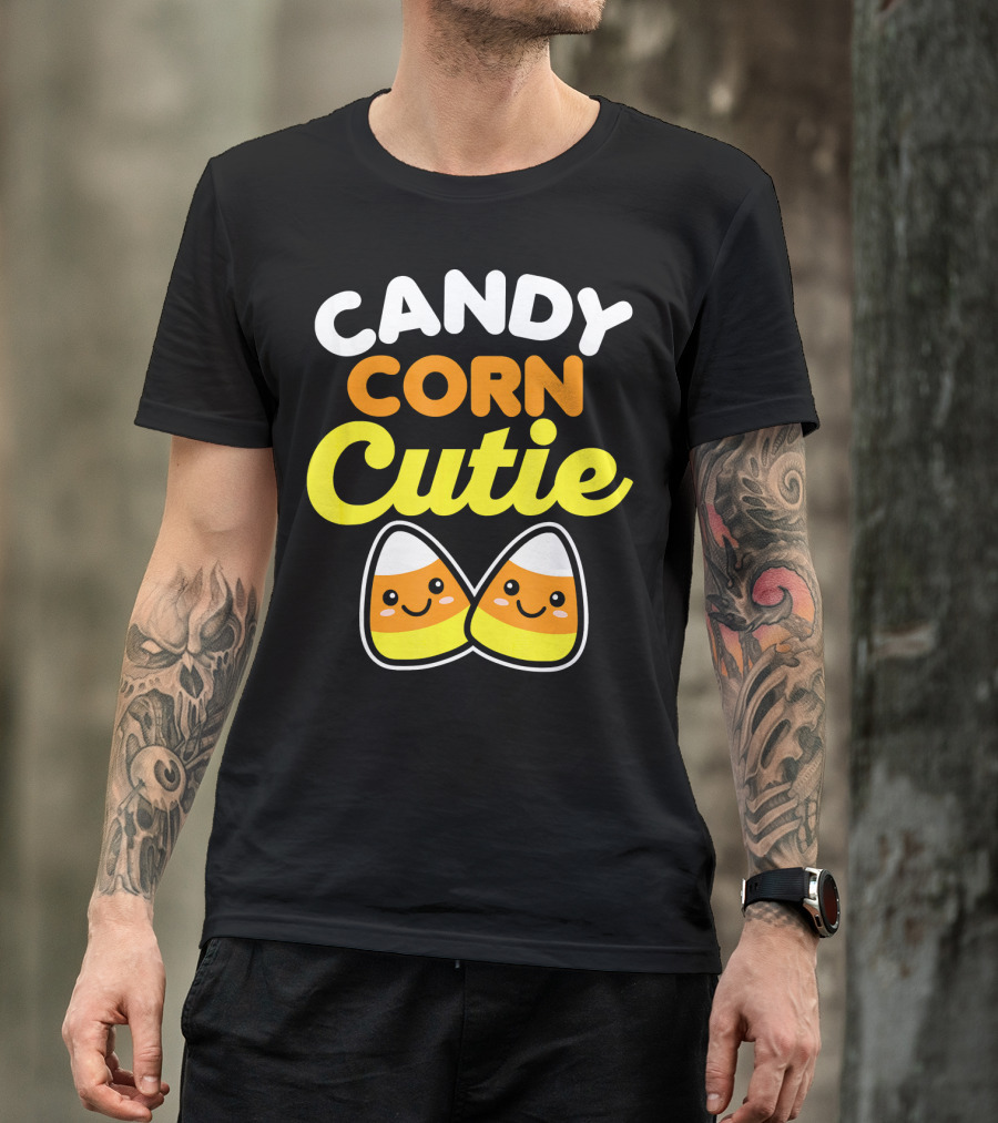 Candy Corn Cutie Halloween Smiling Kawaii Candy Corn Characters T-Shirt