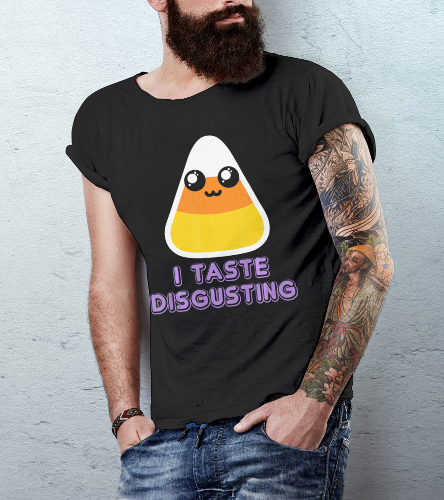 I Taste Disgusting Cute Candy Corn With Kawaii Eyes And Smile T-Shirt