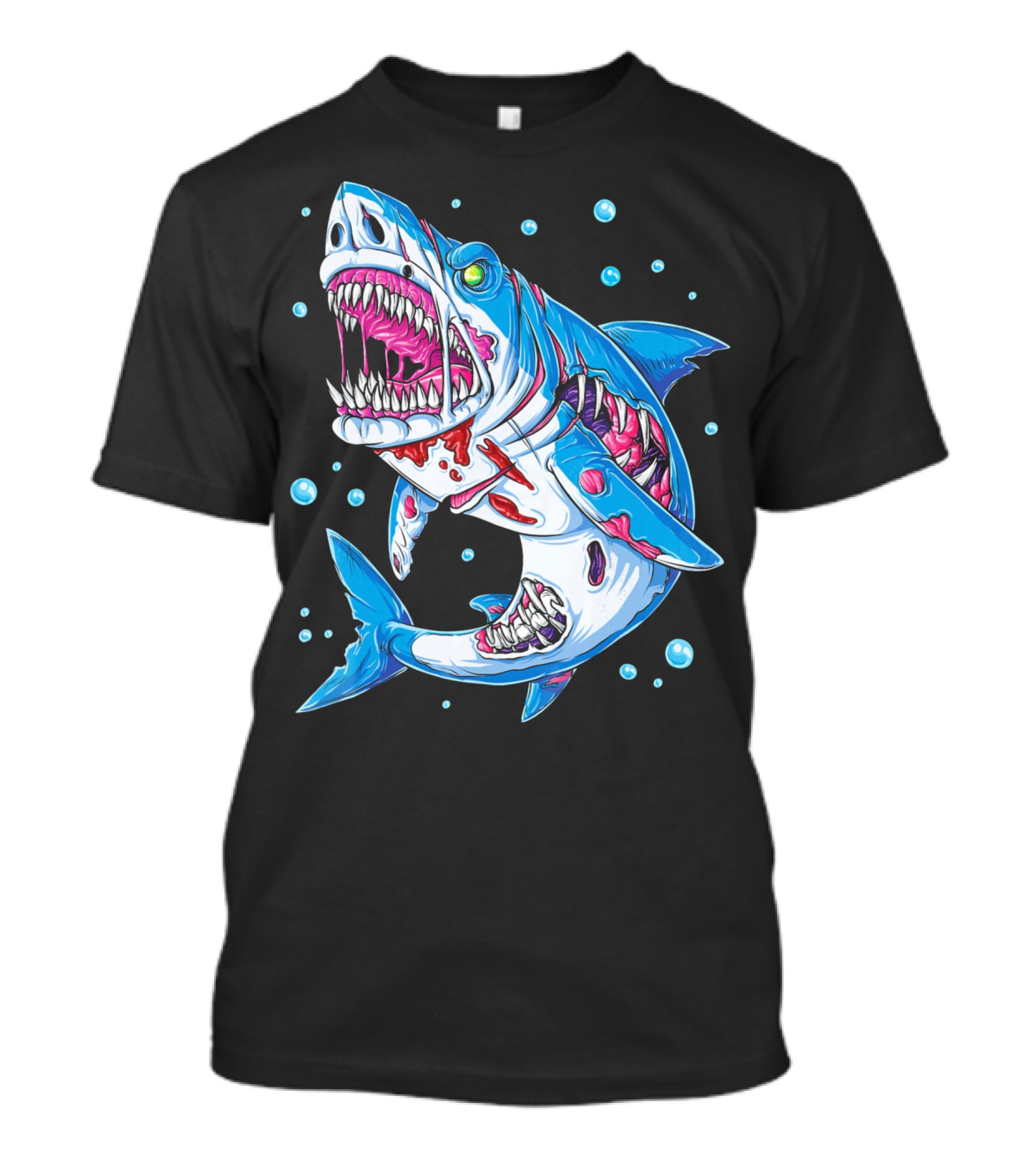 Shark Zombie Underwater Monster With Exposed Bones And Teeth T-Shirt