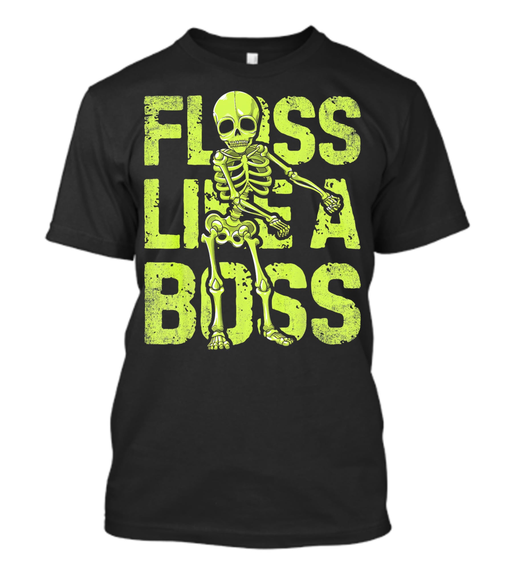 Floss Like A Boss Neon Skeleton Dance T-Shirt