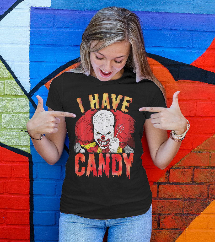 Halloween Scary Clown I Have Candy Horror T-Shirt
