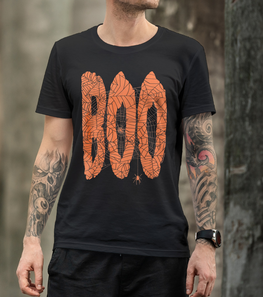 Boo Spider Web Halloween Fun Spooky T-Shirt