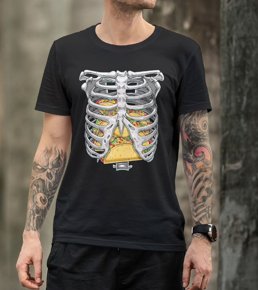 Skeleton Rib Cage Halloween Taco Ribcage T-Shirt